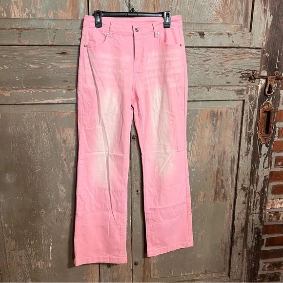 #132 Pink Denim Jeans with Whitewashed Areas - Picture 1 of 6